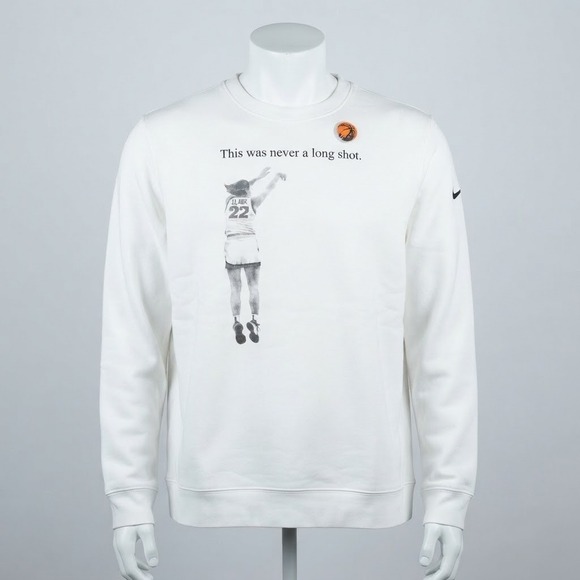 Nike Other - Nike Caitlin Clark Iowa Hawkeyes Never A Long Shot Sweatshirt White XL Rare